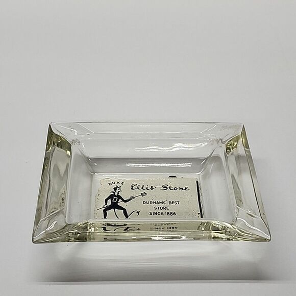 Vintage Ellis Stone Durham NC Department Store "Duke" Glass Ashtray - Picture 3 of 10